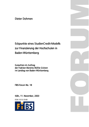 Eckpunkte eines StudienCredit-Modells zur Finanzierung der Hochschulen in Baden-Württemberg