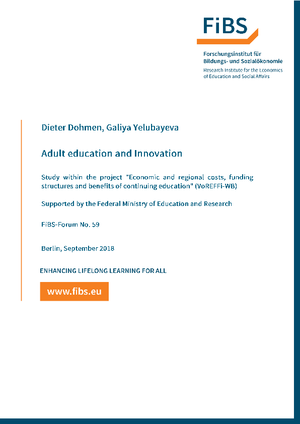 Adult education and Innovation
