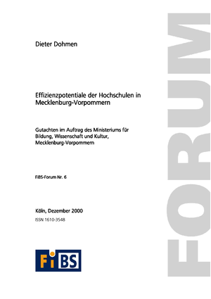 Effizienzpotentiale der Hochschulen in Mecklenburg-Vorpommern